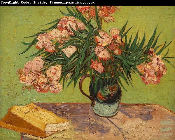 Vincent Van Gogh Vase with Oleanders and Books
